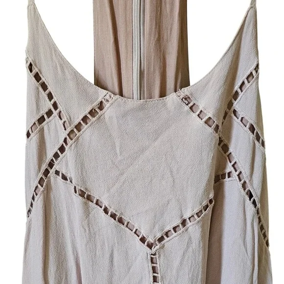 Lulus Sleeveless Mini Casual Light Brown Cutout Mini Dress Size Medium - Picture 3 of 8